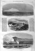 Old Antique Print 1866 Iceland Oroefa Jokull Geyser River Hvita Reykholt 19th