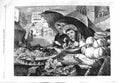 Old Antique Print 1866 French Watering Place Ladies Fruit Market Smythe 19th