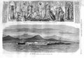 Original Old Antique Print 1866 Peruvian Ironclad Ship Loa Ashore Fresco Ly 19th