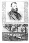 Old Antique Print 1866 Forster Secretary State Railway Bridge Queensland 19th