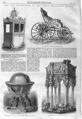 Old Antique Print 1866 Kensington Museum Pulpit Pisa Sedan Chair Tuscany 19th