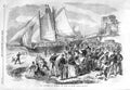 Original Old Antique Print 1866 Volunteers Siers Brighton Beach Easter Sunday