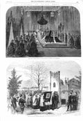 Original Old Antique Print 1866 Funeral Queen Marie Amelie Claremont We 19th