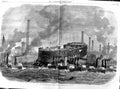 Original Old Antique Print 1866 Attempt Launch Ship Northumberland Fine Art