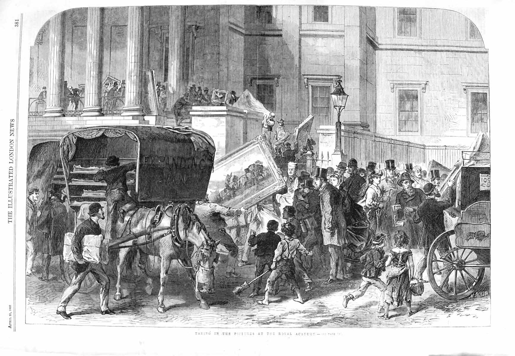 Original Old Antique Print 1866 Transport Art Pictures Royal Academy Paintings