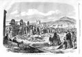 Original Old Antique Print 1866 Ivory Skins Grahamstown Market Cape Colony 19th