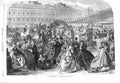 Old Antique Print 1866 Scene Season Regent'S Street London Horses Coach 19th