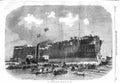 Original Old Antique Print 1866 Fine Art Northumberland Afloat War Ship 19th