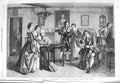 Old Antique Print 1866 Johnson Fine Art Family Home Music Man Ladies Men 19th