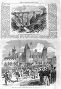 Original Old Antique Print 1866 Daff Greenock Wemyss Railway Athletics W 19th