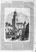 Original Old Antique Print 1866 Arrival Emperor Empress French Auxerre Carriage