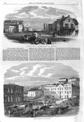 Old Antique Print 1866 Port Elizabeth Algoa Bay Cape Colony Market Scene 19th