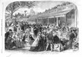 Original Old Antique Print 1866 Gardens Zoological Society Regent'S Park Whit