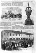 Old Antique Print 1866 Bingham Dorset Militia Beaufort Cup Australia Dumb 19th