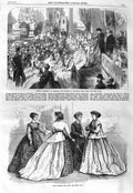 Old Antique Print 1866 Paris Fashion June Crowning Rosiere Nanterre Paris 19th