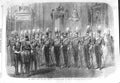 Original Old Antique Print 1866 Queen Court Corps Gentlemen-At-Arms Buckingham