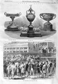 Original Old Antique Print 1866 Ascot Races Queen'S Cup Royal Hunt Betting-Ring