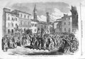 Original Old Antique Print 1866 Garibaldi Volunteers Piazza Dell Florence Siers
