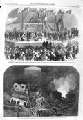Old Antique Print 1866 Prince Wales Foundation Bible Society Welwyn Train 19th