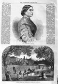 Original Old Antique Print 1866 Princess Mary Cambridge Kew Cottage Birthplace