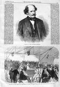 Original Old Antique Print 1866 Captain Maury Marine Geographer Prince Wales