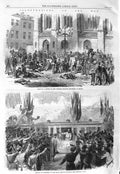 Original Old Antique Print 1866 War Siers Berlin Milan Railway Marburg Castle