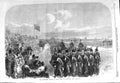 Original Old Antique Print 1866 Volunteer Review Hyde Park Siers War Horses