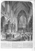 Old Antique Print 1866 Choral Festival Lichfield Cathedral Architecture 19th
