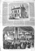 Old Antique Print 1866 Townhall Needham Suffolk Duke Edinburgh Liverpool 19th