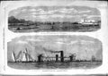 Original Old Antique Print 1866 War Italian Ships Ancona American Miantonomah