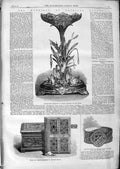 Original Old Antique Print 1866 Bible Casket Princess Helena Wedding Bracelet