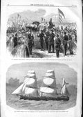 Old Antique Print 1866 Wimbledon Rifle Surrey Volunteers Ship Amazon War 19th