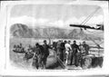Original Old Antique Print 1866 Atlantic Telegraph Cable Foilhommerum Valentia