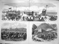 Original Old Antique Print 1866 Shoeburyness Artillery Austrian Prisoners War