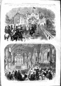 Original Old Antique Print 1866 Prince Wales York Memorial Window Guildhall