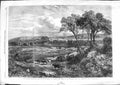Original Old Antique Print 1866 View Town Nottingham Ruddington Hills Fine Art