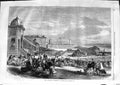 Old Antique Print 1866 Afternoon Promenade Biarritz Seaside Beach Scene 19th