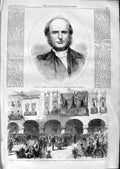 Old Antique Print 1866 Arthur King Italy Archbishop Padua Sartori Palace 19th