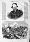 Old Antique Print 1866 Portrait George Richmond Basford Park Nottingham 19th