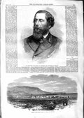 Original Old Antique Print 1866 Portrait Marquis Abercorn Ireland Kisamos Crete
