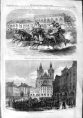 Original Old Antique Print 1866 Chariot Races King Italy Padua Ring-Platz 19th