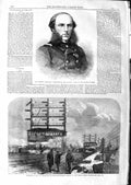 Original Old Antique Print 1866 Portrait Tegethoff Battle Lissa Signal Box 19th