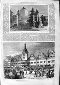 Old Antique Print 1866 Napoleon Monument Leipsic Rath-Haus Market Place 19th