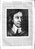 Old Antique Print 1866 Portrait Oliver Cromwell National Gallery Cooper 19th
