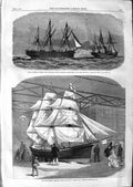 Original Old Antique Print 1866 Ship Spiteful Resolucion Port Stanley Life-Boat