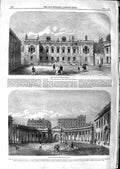 Original Old Antique Print 1866 Burlington House Piccadilly Colonnade London