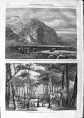 Old Antique Print 1866 Craig Cwn Bychan Llyn Cwellyn Wales Resin Landes 19th