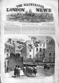Original Old Antique Print 1866 Prince Wales Marble Statue Queen Aberdeen 19th