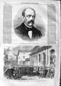 Original Old Antique Print 1866 Count Bismarck Prime Minister Prussian Landwehr