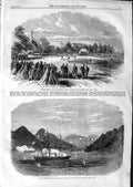 Original Old Antique Print 1866 Cricket Phoenix Dublin Ship Osprey Opossum Sama